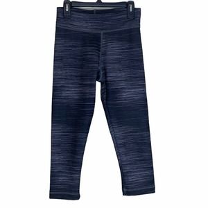 Adidas Gray Striped Capri Cropped Leggings XS